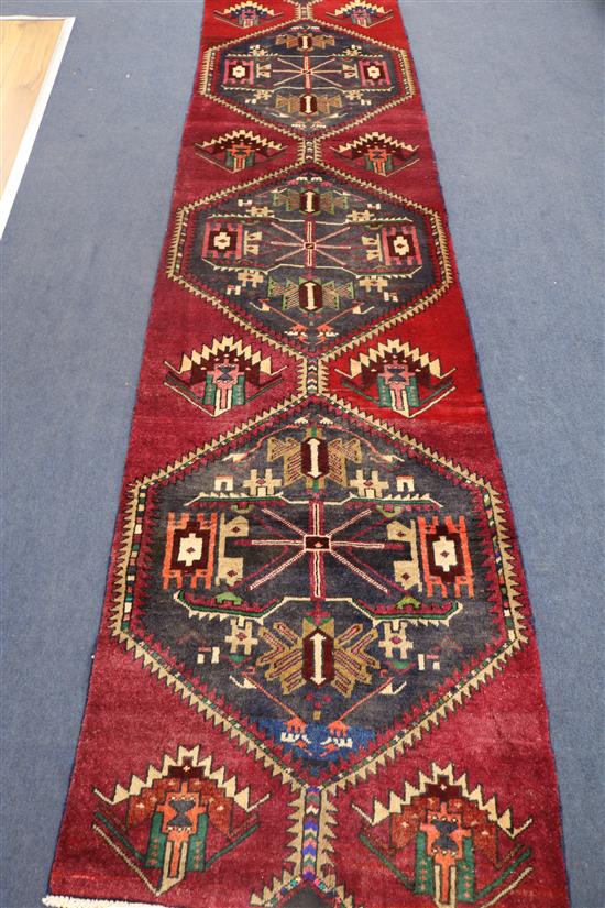 A Hamadan rug, 290 by 78cm